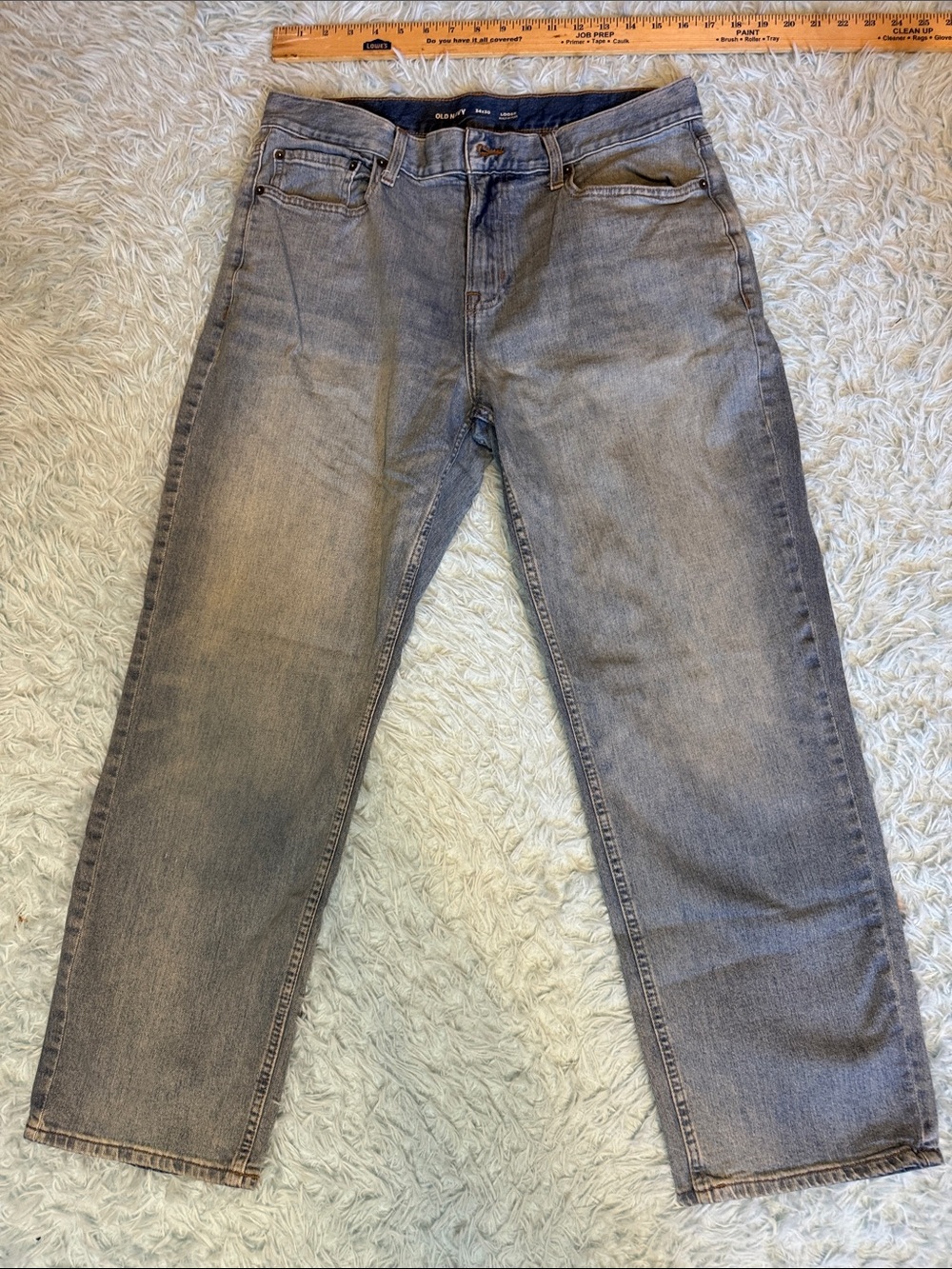 Old Navy Men's Light Gray loose Relaxed Jeans 34x30